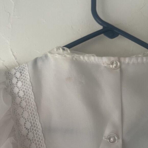 Vintage Girl's Size 7 USA Little‎ Princess White Tea Party Ruffle Coquette Dress - Picture 6 of 9